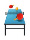 Pingpong or table tennis isolated icon, sport game equipment