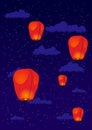 PingSi Lantern at night