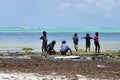 Children on the Pingwe beach, Zanzibar, Tanzania, Africa Royalty Free Stock Photo