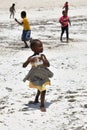 Children on the Pingwe beach, Zanzibar, Tanzania, Africa Royalty Free Stock Photo