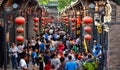 Pingyao, China - May 19, 2017: Peaple on market on the street of Pingyao Ancient Town China.