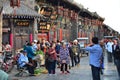 Pingyao, China - May 19, 2017: Peaple on market on the street of Pingyao Ancient Town China.