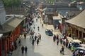 Pingyao, China - May 19, 2017: Peaple on market on the street of Pingyao Ancient Town China.