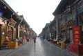 Pingyao in Shanxi Province, China: A main street in Pingyao lined with small shops and stores