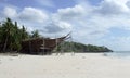 Pinisi building on beach Bira Sulawesi