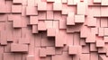a pink abstract arrangement of rectangular shapes in a random design, creating texture and shadow Royalty Free Stock Photo
