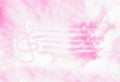 Pink abstract background with G-clef. Music violin clef sign or treble clef in the sky. Music in heaven