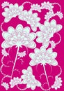Pink abstract eastern floral