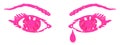 Pink abstract eye and teardrop in 3D