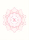 Pink abstract linear rosette. with blind icon inside