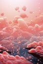 Pink abstract surreal background with stars, balls and unreal landscape. Pink dreams. Royalty Free Stock Photo
