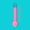 Pink Abstract Weather Glass Thermometer in Duotone Style. 3d Rendering