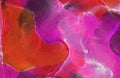 Pink alcohol ink neon abstract on black paper background. Bright deep dark flow liquid watercolor paint splash texture Royalty Free Stock Photo