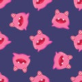 Pink Alien Seamless Pattern