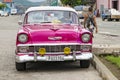Pink classic american car - Taxi - Santiago de Cuba