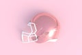 Pink american football helmet side view on a pink background Royalty Free Stock Photo