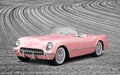 pink american vintage retro chevy chevrolet convertible car transport wheels transportation vehicles motors motorcars