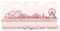 Pink amusement park background