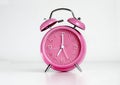 Pink analog retro twin bell alarm clock