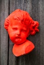 Pink angel face, sculpture