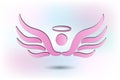Pink Angel girly icon logo