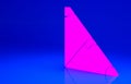 Pink Angle bisector of a triangle icon isolated on blue background. Minimalism concept. 3d illustration 3D render Royalty Free Stock Photo