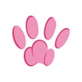 Pink animal pawprints. Sketch footprints of a rabbit, bunny, cat or dog. Vector illustration