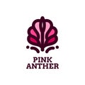 pink anther flower nature logo concept design illustration