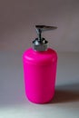 Pink Antibacterial Soap Dispenser alcohol gel rub hand cleaner , hygiene prevention and disinfection of coronavirus covid19 and Royalty Free Stock Photo