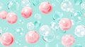Pink and Aqua Bubbles Seamless Pattern Light Background Royalty Free Stock Photo