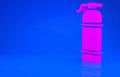 Pink Aqualung icon isolated on blue background. Oxygen tank for diver. Diving equipment. Extreme sport. Sport equipment