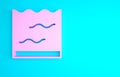 Pink Aquarium icon isolated on blue background. Aquarium for home and pets. Minimalism concept. 3d illustration 3D Royalty Free Stock Photo