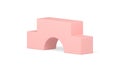 Pink arch stairs platform competition victory achievement product presentation realistic vector