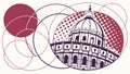 Pink Architectural Dome Vector Illustration, vector design Generative AI Royalty Free Stock Photo