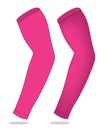 Pink Arm Sleeve UV Protection For Template On White Background