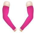 Pink Arm Sleeve UV Protection For Template On White Background