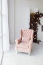 Pink armchair in living room Royalty Free Stock Photo