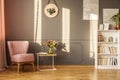 Pink armchair in living room Royalty Free Stock Photo