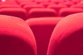 pink armchairs. Empty concert hall, theater chairs background ... color photo, empty cinema or concert hall. The red Royalty Free Stock Photo