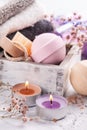 Pink aroma bath bombs Royalty Free Stock Photo