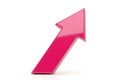 Pink arrow pointing upwards isolated on white background Royalty Free Stock Photo