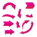 Pink Arrow Sticker on white background