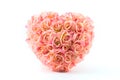 Pink artificial roses heart Royalty Free Stock Photo