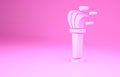 Pink Aspergillum icon isolated on pink background. Minimalism concept. 3d illustration 3D render Royalty Free Stock Photo