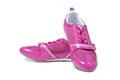 Pink athletic shoes