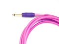 Pink Audio Cable on White background