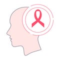 Pink awareness ribbon icon