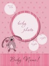 Pink Baby announcement card