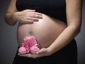 Pink baby booties Royalty Free Stock Photo