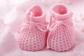 Pink baby booties